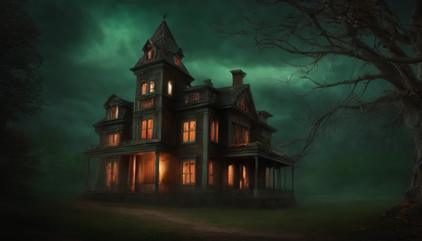scary girl background haunted house