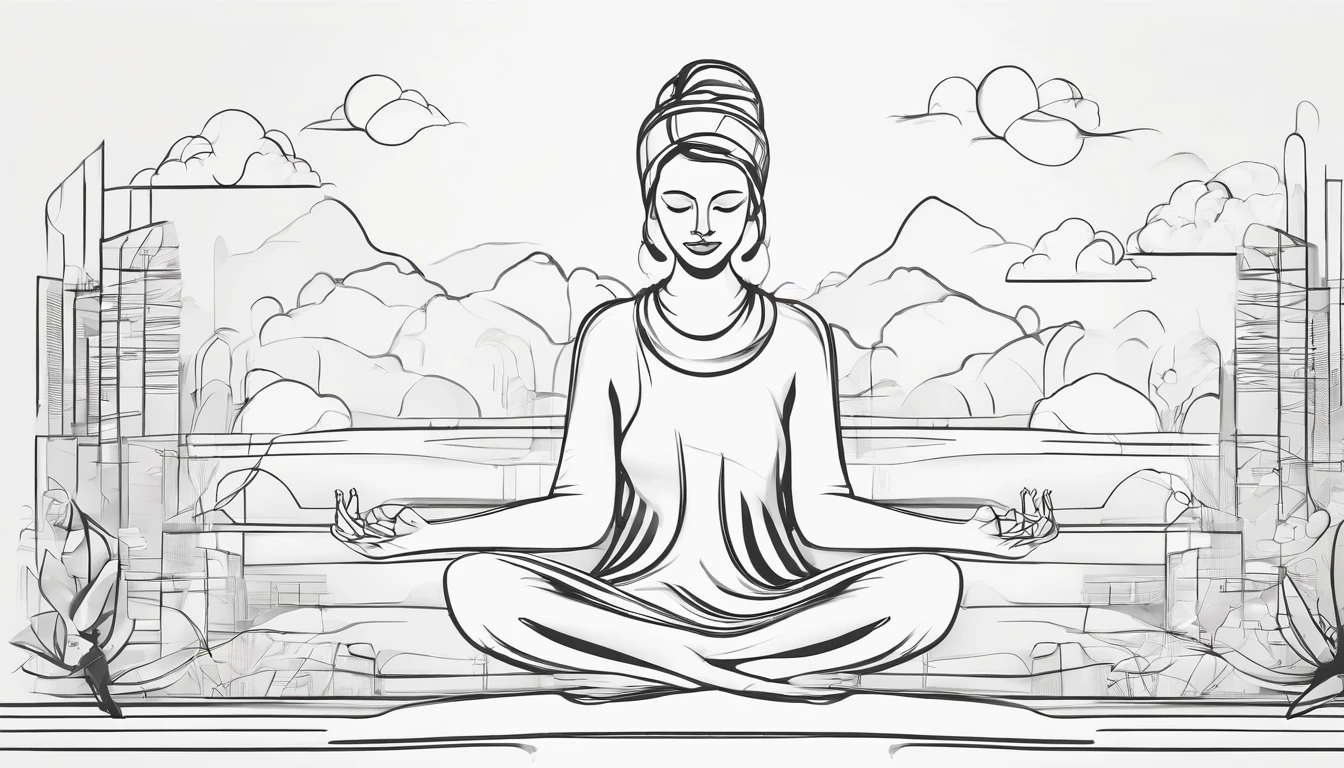 buddha meditation illustration minimalist design