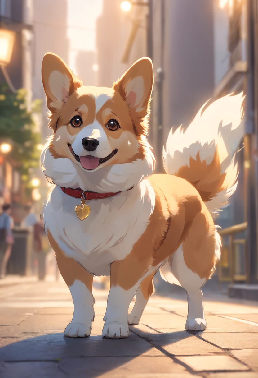 "Create a Pembroke Welsh Corgi with chic ultra-high definition images, Classic Dog Pose. Use of advanced macro photography techniques、Highlights the intricate details of the dog's coat, Standing ears, And expressive eyes and tongue are partially out. Place the camera at the dog's eye level, Creates an intimate connection between the viewer and the dog's subject. Implement a wide aperture for a shallow depth of field, Gently makes the dog stand out clearly against a blurred background. Improve lighting、Emphasizes the texture and contours of the dog's body, Use of Software, Remove coarse shadows、, cosy atmosphere. Catch a dog in a relaxed position, But balanced, Show flexibility and elegance. Try to capture the moment with natural movement, Stretching, Grooming, etc., To convey a sense of authenticity. Implement post-processing techniques to improve image clarity, Contrasty, and color balance, Protect all aspects, From the dog's intricate patterns to its intense gaze, Rendered in stunning detail. Finally, Pembroke Welsh Corgi Dog、Conveys the gentle beauty and innate grace of the dog, Capture fleeting moments celebrating the unique essence of a dog's curiosity and balance."