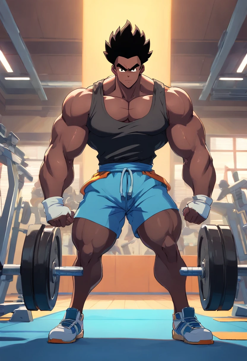 By dangpa, By daveoverlord, by kuulongarl, by takemoto, by kusunagi grizzly bear, muscular, topless, military, gym, training, huge pec, pectoral, large, black tank top, black gym shorts, black wristbands, black gym shoes, dig tag necklace, wearing black sun glasses, attractive guy, 8k furry art