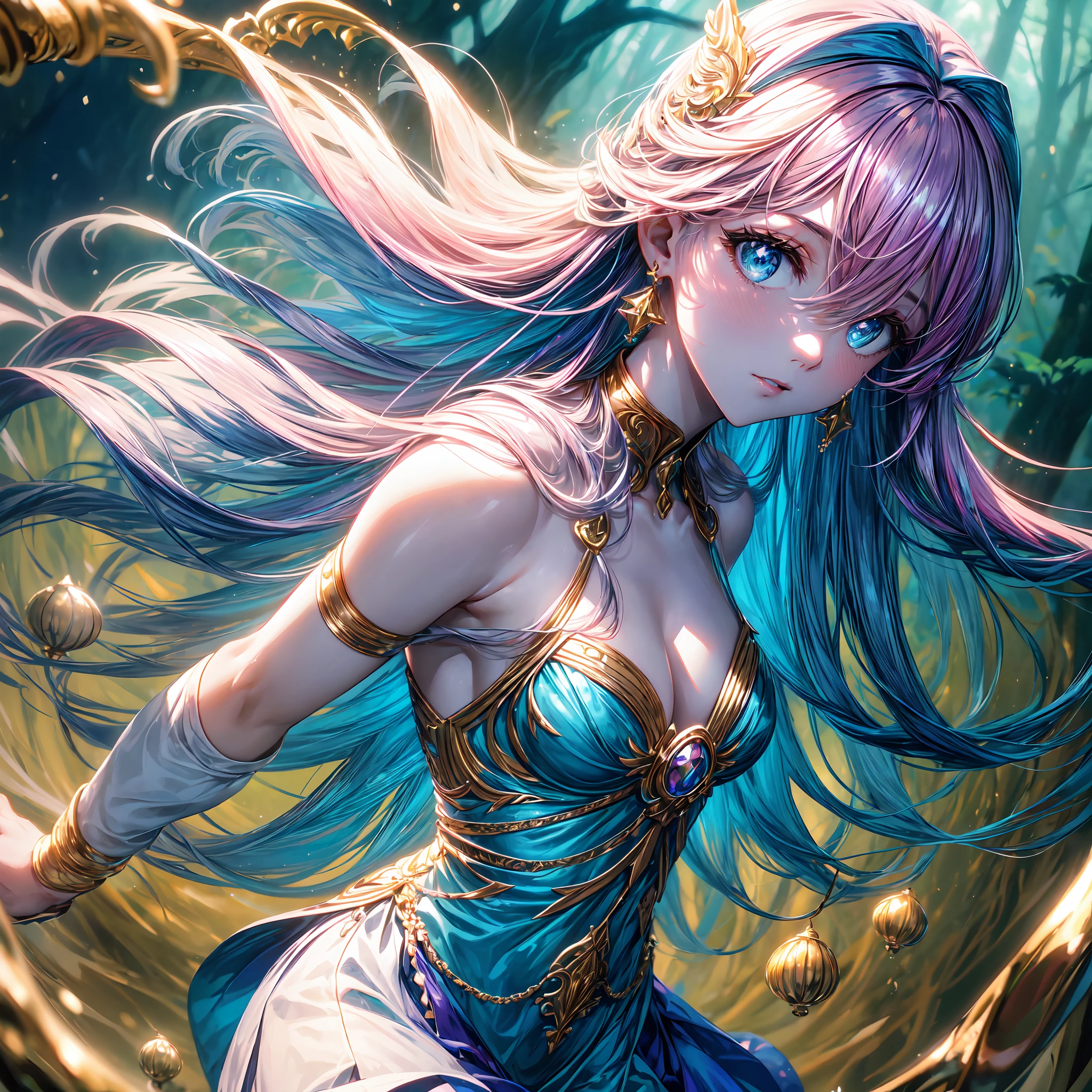 1girl,soio,only one,sozinho,Apenas um,um personagem,(((Personagem como perspectiva principal))),(((personagem no meio))),((master part)),((best quality)),(ultra-detalhado),(illustration), (4K) (FULL HD 4K) ,margem clara,Alphonse Mucha,extremamente detalhado CG unidade 8k papel de parede,((um extremamente delicado e bonito)),(Dynamic angle),An enchanted forest at night illuminated by bright mushrooms,((Efeito Tyndall)),(Fundo fluorescente das florestas de cogumelos),1girl,(arms behind back),(belos olhos detalhados),olhos amarelos bonitos,Pupila dourada,Rosto detalhado,parte superior do corpo,vestido branco,messy floating pink hair,((cabelos castanhos desgrenhados LONGOS)),foco,(beautiful water),Rio,Borboleta Voadora,sunlight,brilhar,Chiaroscuro,raio_Rastreamento,(Pintura),[[[[[[8 k artistic photography]]]]]],
