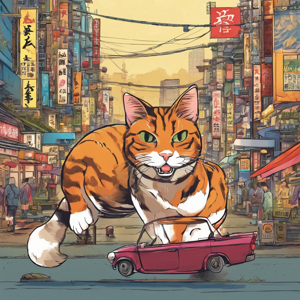 yakuza cat in the Tokyo city