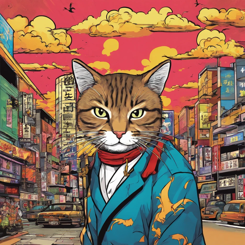 yakuza cat in the Tokyo city