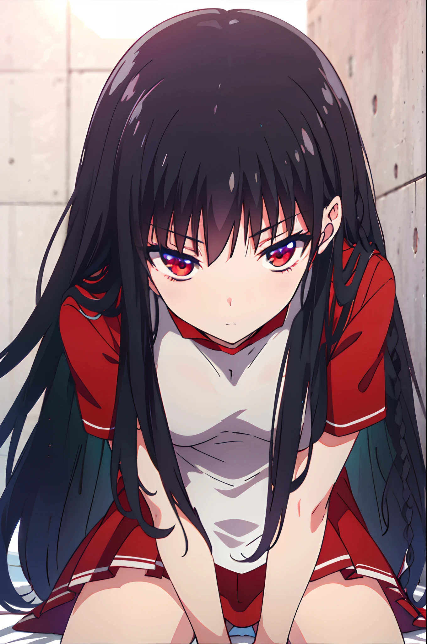 bottom_view upskirt black hair,red eyesbottom_view upskirt black hair,red eyes