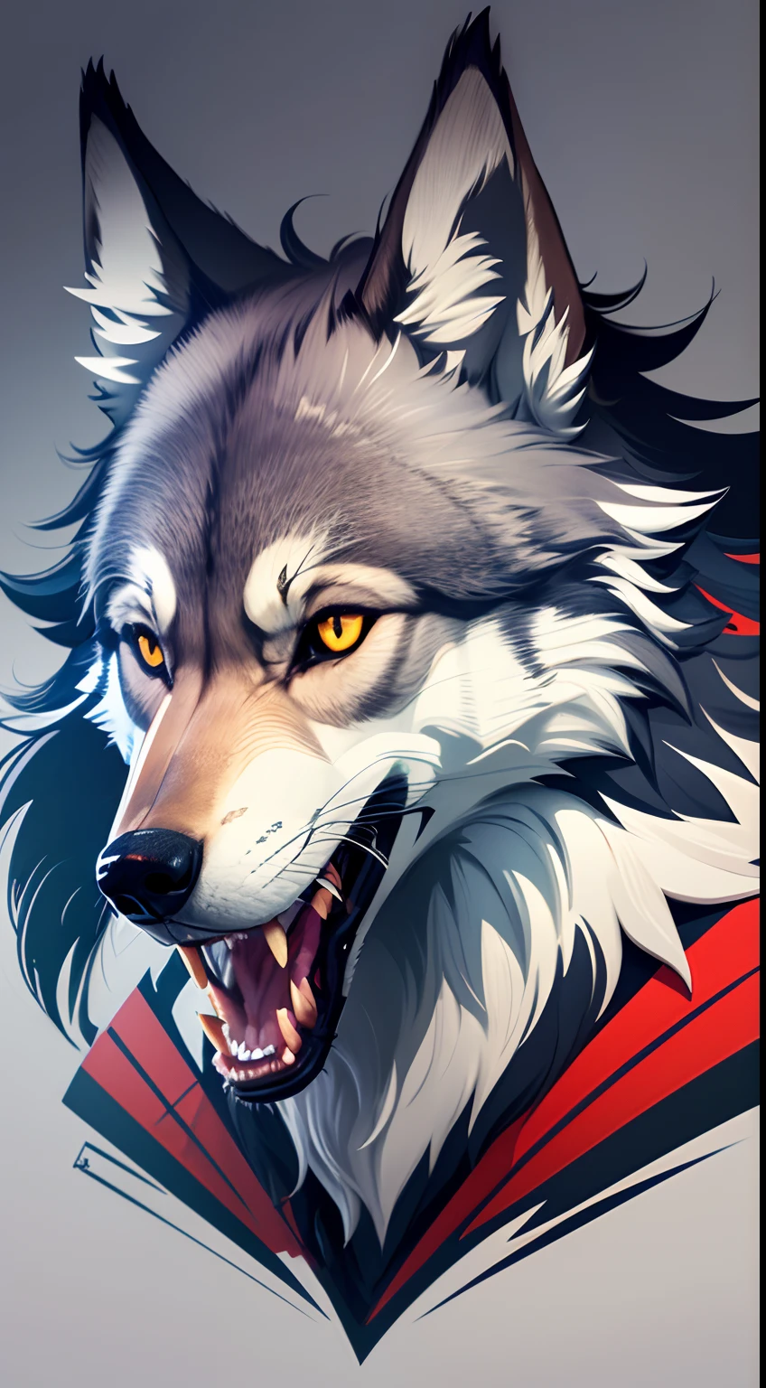 Vectorized wolf head logo