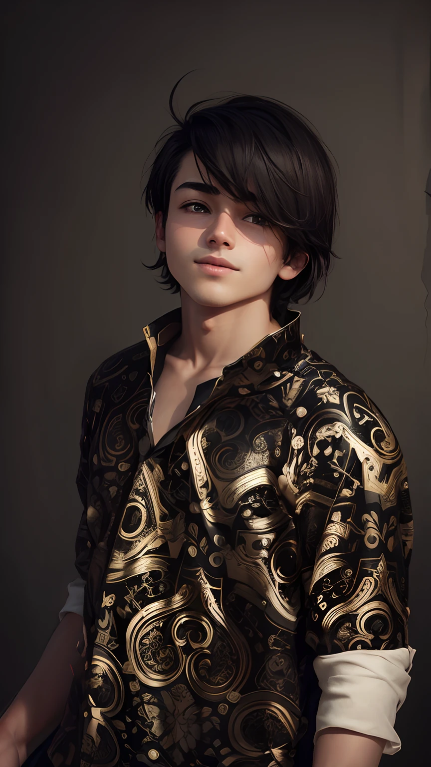 Cute boy daring background black screen