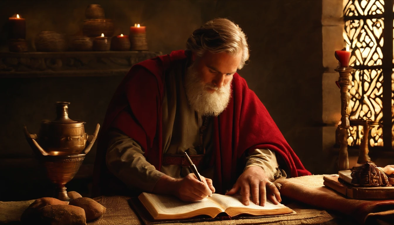 Paul writing the Bible 2,000 years ago