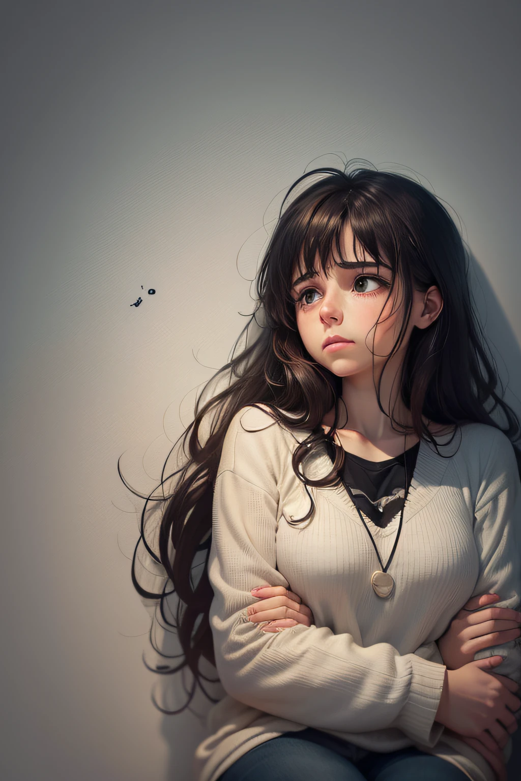 Stress et tristesse : "Create an illustration about the weight of emotional stress in a relationship, avec un couple triste dans un environnement chaotique."