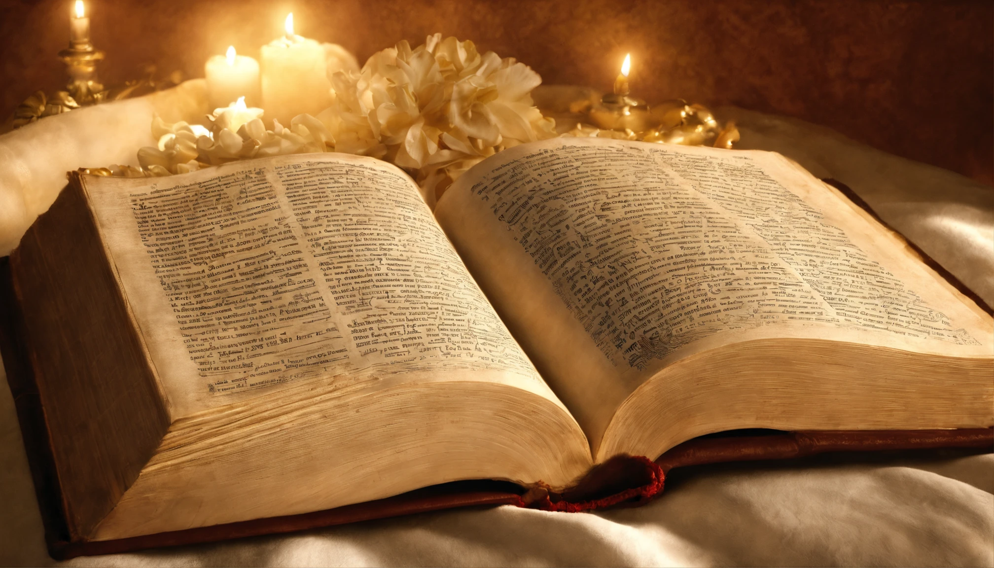 "Por favor, create a high-definition image of the Holy Bible that captures the reverence and spiritual significance of this holy book. The image should convey the historical and religious importance of the Bible, apresentando-a de forma digna e respeitosa. Use soft lighting to highlight cover and page details, enfatizando sua textura e envelhecimento, if applicable. Position the Bible in an environment that evokes a sacred environment, como uma prateleira de madeira em uma biblioteca antiga ou um altar iluminado. As cores devem ser sutis e a tipografia, Apresente-se, deve ser elegante e discreta. The image should inspire a sense of reverence and spiritual connection to the words and teachings contained in the Holy Bible."