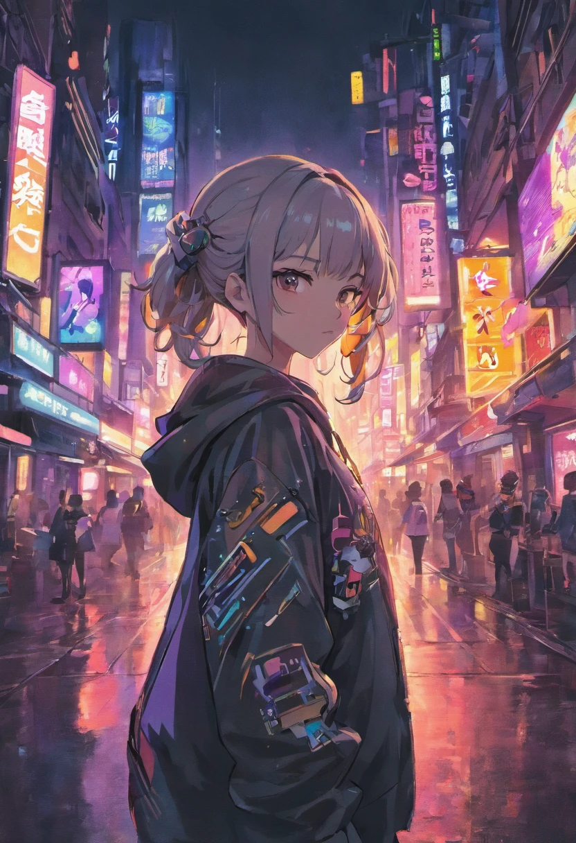 Anime - Imagen de estilo de una mujer en una ciudad por la noche, Chica de anime cyberpunk con sudadera con capucha, Arte digital cyberpunk anime, Mejor fondo de pantalla de Anime 4K Konachan, Estilo anime 4K, Digital Cyberpunk - Arte Anime, Anime Art Wallpaper 8K, Chica de anime cyberpunk, Arte de anime cyberpunk, Anime Art Wallpaper 4K, Anime Art Wallpaper 4K