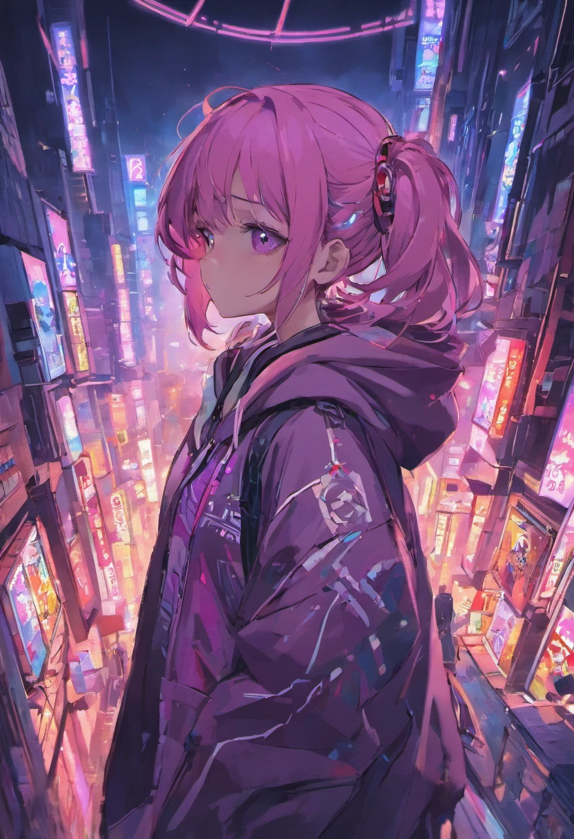 Anime - Imagen de estilo de una mujer en una ciudad por la noche, Chica de anime cyberpunk con sudadera con capucha, Arte digital cyberpunk anime, Mejor fondo de pantalla de Anime 4K Konachan, Estilo anime 4K, Digital Cyberpunk - Arte Anime, Anime Art Wallpaper 8K, Chica de anime cyberpunk, Arte de anime cyberpunk, Anime Art Wallpaper 4K, Anime Art Wallpaper 4K