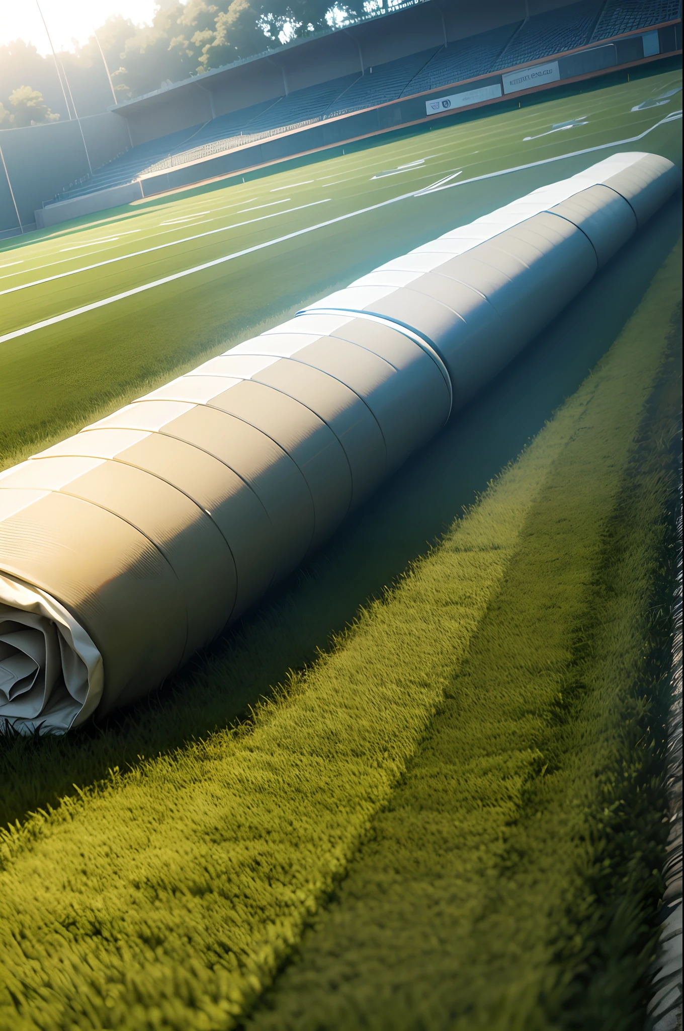 Covered synthetic field that protects against sun and rain