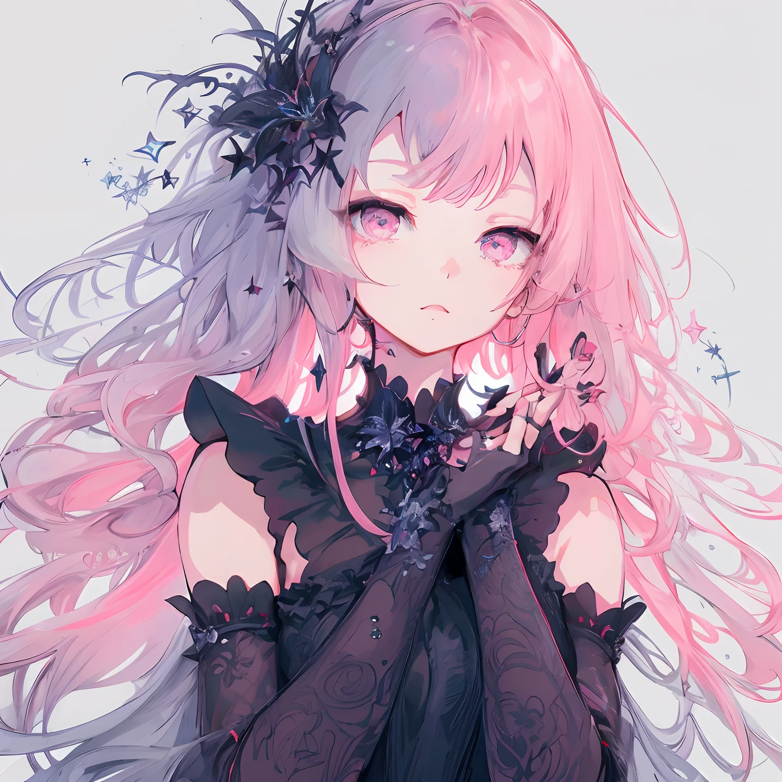 anime girl with pink hair and black gloves holding a flower, beautiful anime girl, beautiful anime portrait, gothic maiden anime girl, (anime girl), pretty anime girl, anime style 4 k, anime art wallpaper 4k, anime girl, anime art wallpaper 4 k, portrait anime girl, cute anime girl, beautiful anime artwork, digital art on pixiv, beautiful anime