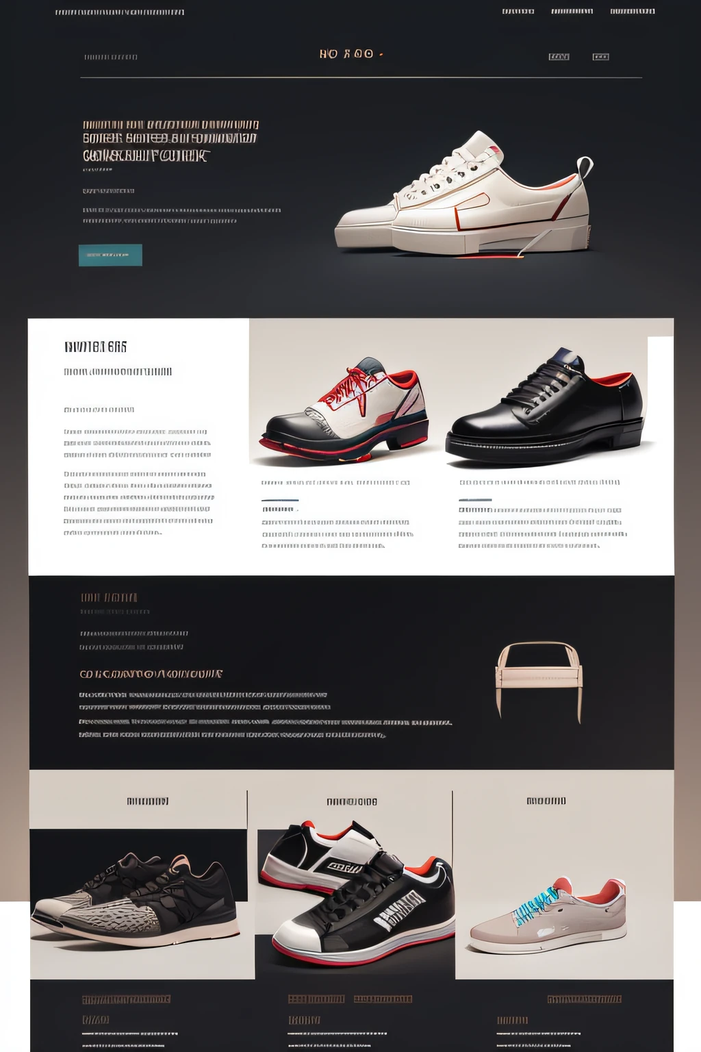 A beautiful website for a company that sells shoes , UI/UX , UI\UX, 4K, creative