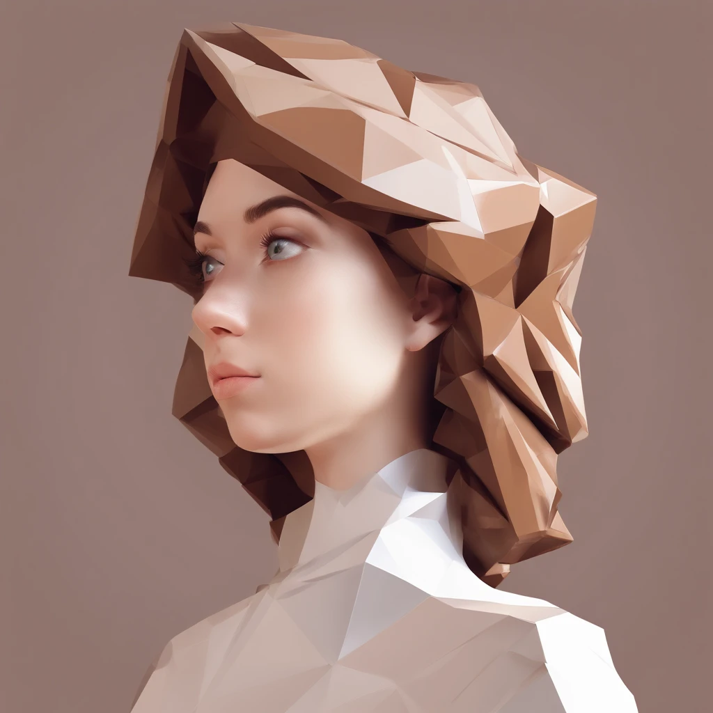 Lifelike female portraits, Brown-eyed woman, brunette hair, Ultrahead, Surreal style, angel, detailed face