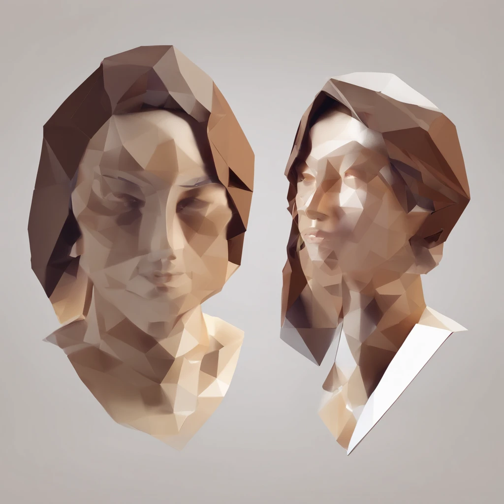 Lifelike female portraits, Brown-eyed woman, brunette hair, Ultrahead, Surreal style, angel, detailed face