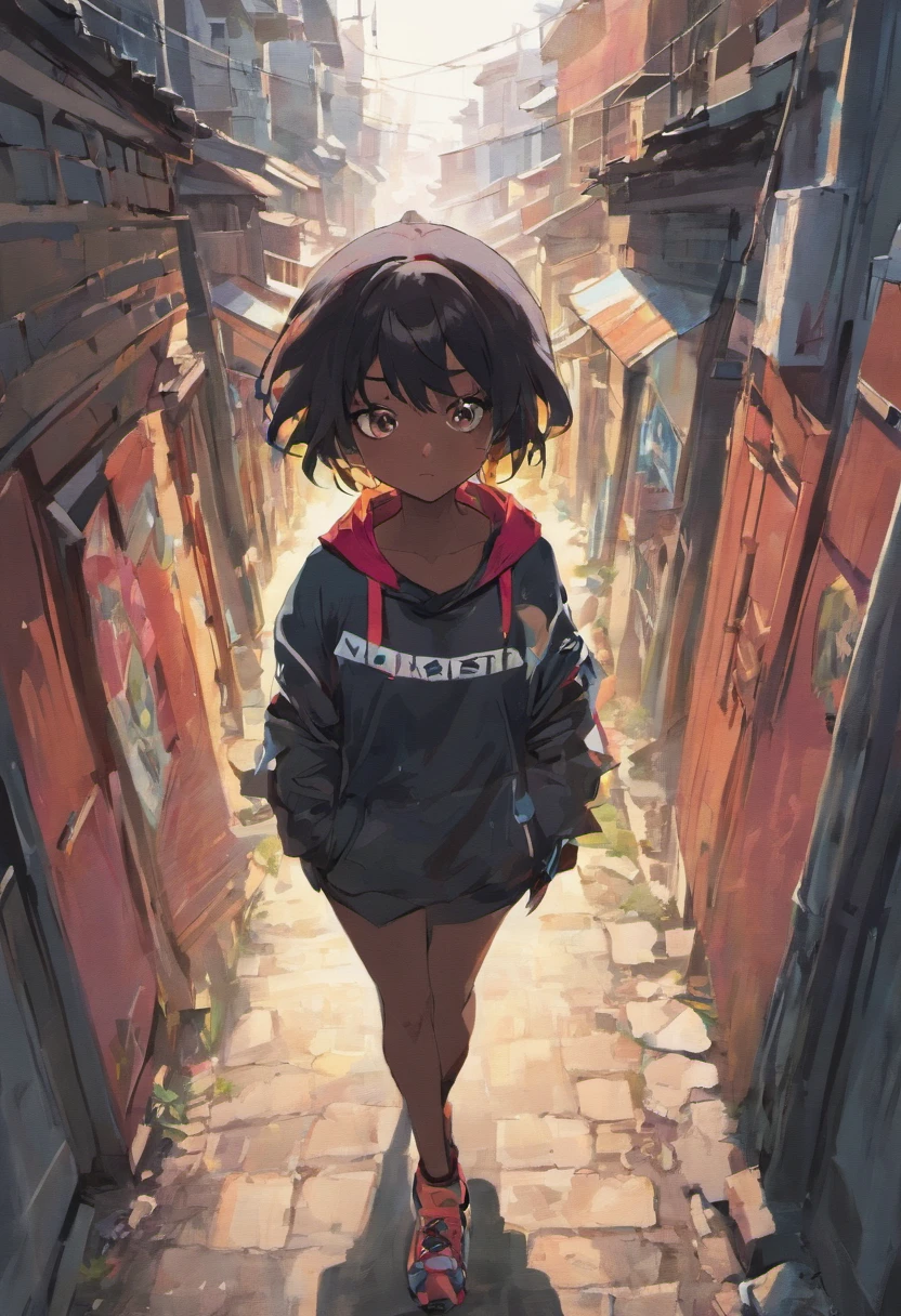 mostre uma mulher negra idosa que mora na favela