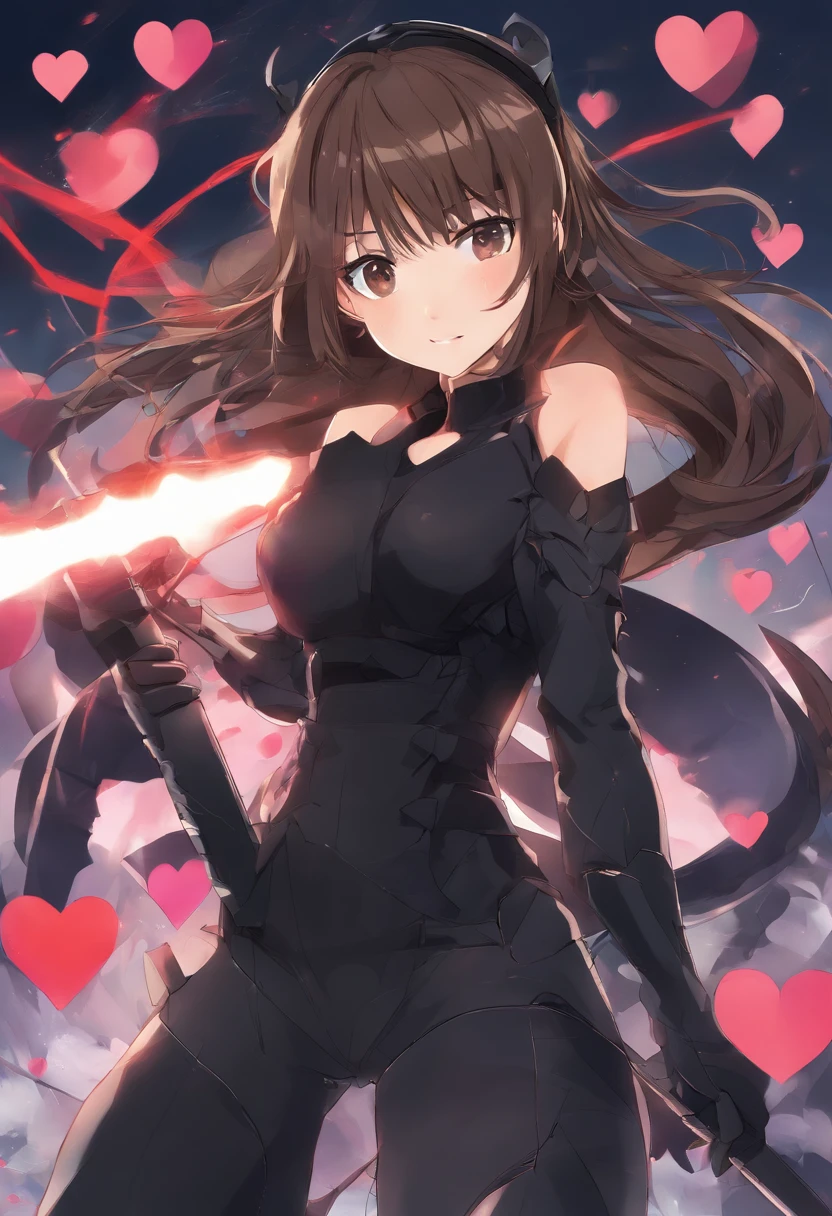 (a brown haired girl with a heart shaped face),(black clothes,all black outfit),(ponytail:1.1),(weapon),(fighting),(dragon),(detailed,fierce,battle),(intense lighting),(best quality,highres:1.2),(photorealistic:1.37),(concept art),(vivid colors),(dramatic lighting)