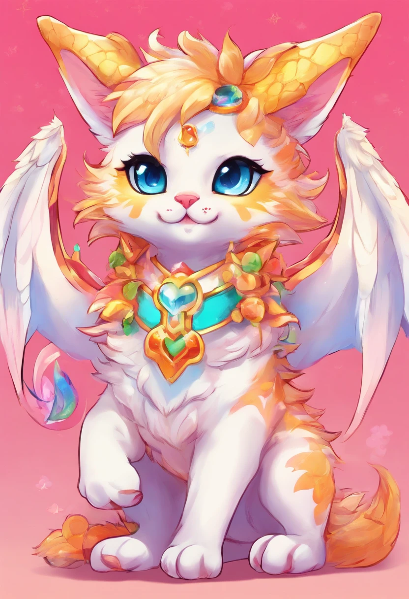 a dragon-cat-wolf-demon-angel hybrid potrait