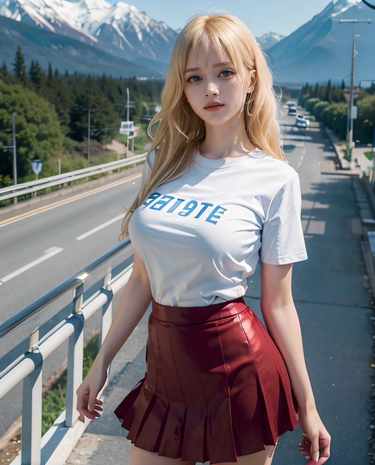 (masterpiece:1.3), (High resolution:1.1), Detailed beautiful face, Detailed beautiful, (huge breasts, gigantic breasts:1.4,  a close up of a woman in a skirt on a magazine cover, perfect android girl, a hyperrealistic schoolgirl, hyperrealistic schoolgirl, oppai cyberpunk, korean girl, korean women's fashion model, korean idol, cyberpunk 2 0 y. o model girl, biomechanical oppai, photorealistic perfect body, realistic schoolgirl, tight shirt