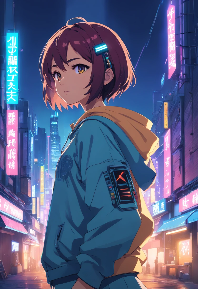 Anime - Imagen de estilo de una mujer en una ciudad por la noche, Chica de anime cyberpunk con sudadera con capucha, Arte digital cyberpunk anime, Mejor fondo de pantalla de Anime 4K Konachan, Estilo anime 4K, Digital Cyberpunk - Arte Anime, Anime Art Wallpaper 8K, Chica de anime cyberpunk, Arte de anime cyberpunk, Anime Art Wallpaper 4K, Anime Art Wallpaper 4K