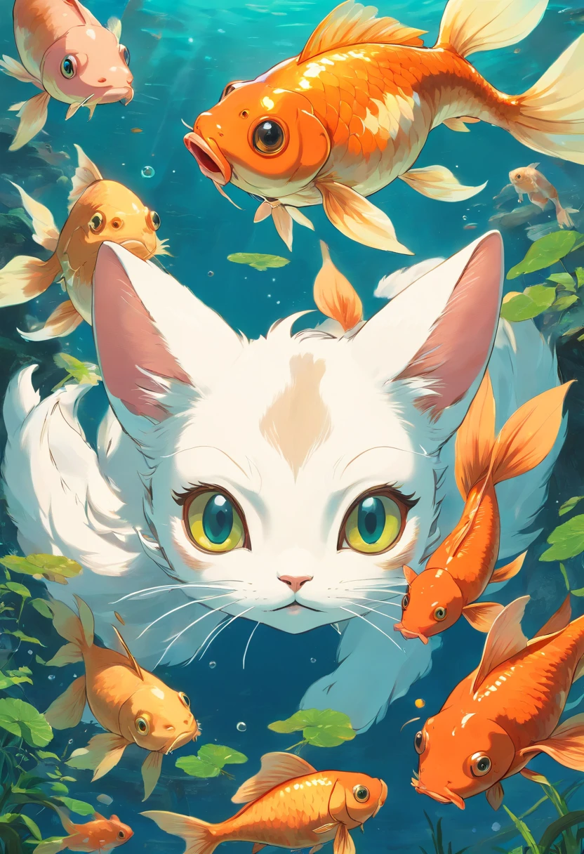 Cat face　Goldfish body　Limbs of goats