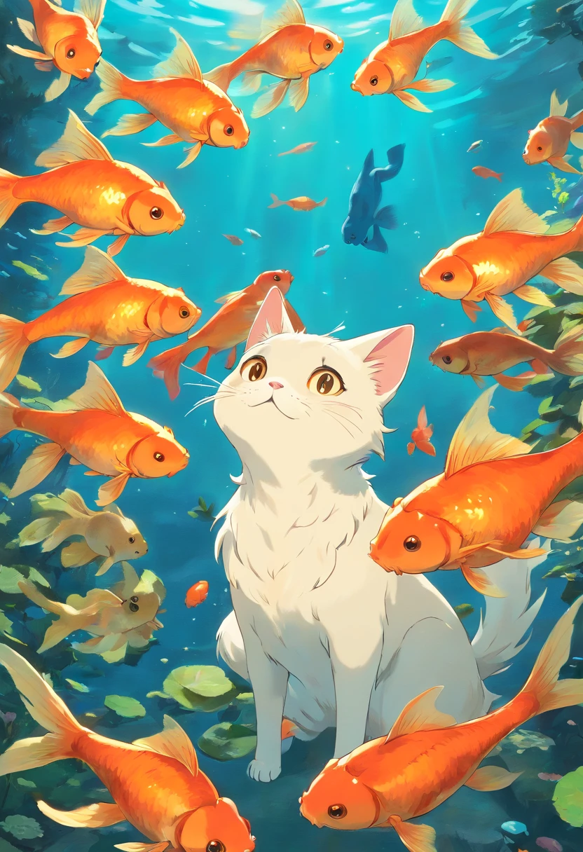 Cat face Goldfish body Limbs of goats