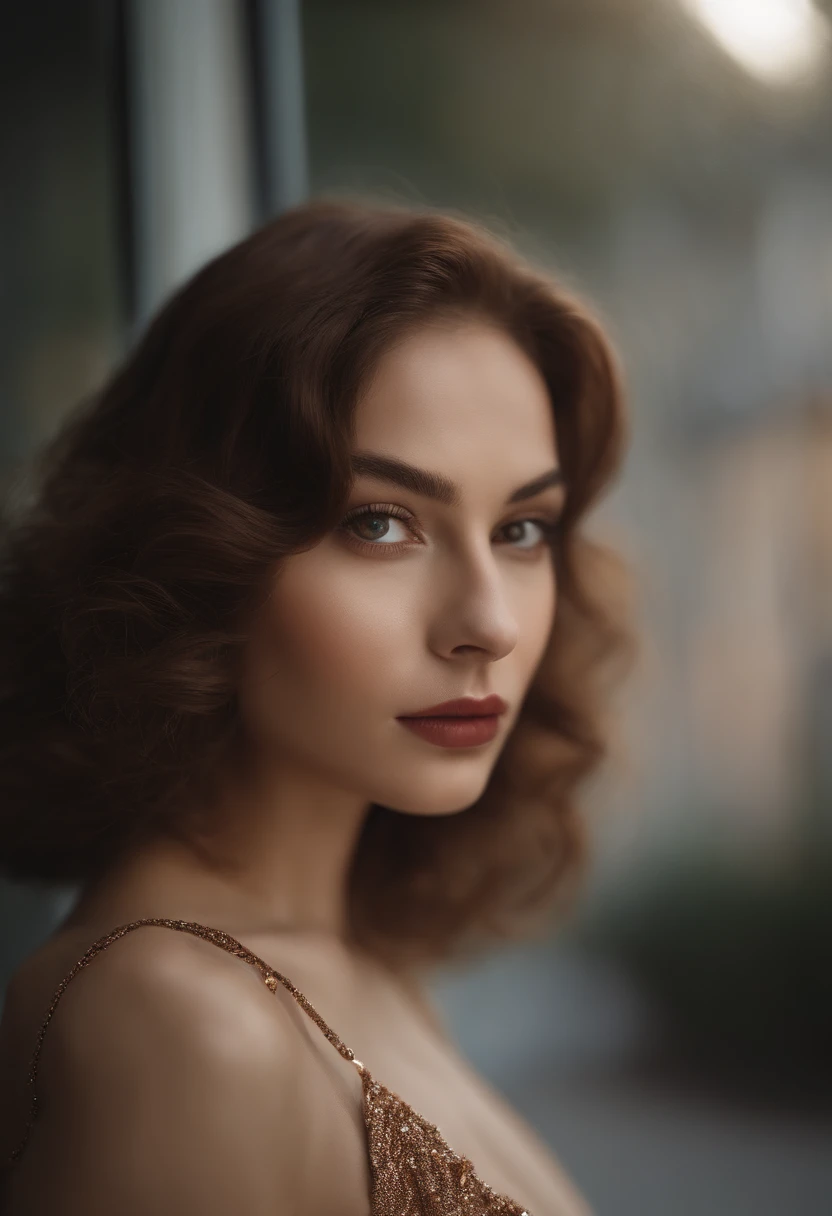 Insanely beautiful portrait photo of Alina Gorohowa、21years old、full bodyesbian、top angle、body curve、a navel、a miniskirt、smooth creamy skin、beautiful maroon eyes、beautiful faces detailed、Low Angle Medium Shot、Greedy and charming、Gorgeous and vivid emotions with a surprising euphoria、Peach fluff、Symmetrical round iris、Natural glitter makeup、Detailed moisture、Detailed droplets、 Detailed complex hair、Digital SLR、Reflected in ray tracing、Pinot Denis、Bud Melman on Larry、Symmetrical face and body、CGsociety、Gottfried Helnwein and Irakli Nadal、eye reflections、focus、unreal enginee 5、film photography、Extreme Detail、Ultra HD、Postprocess、Post Production、Single Face、TanvirTamim、hyper realistic photography、Shot with a Hasselblad X1D-50c、ISO 100