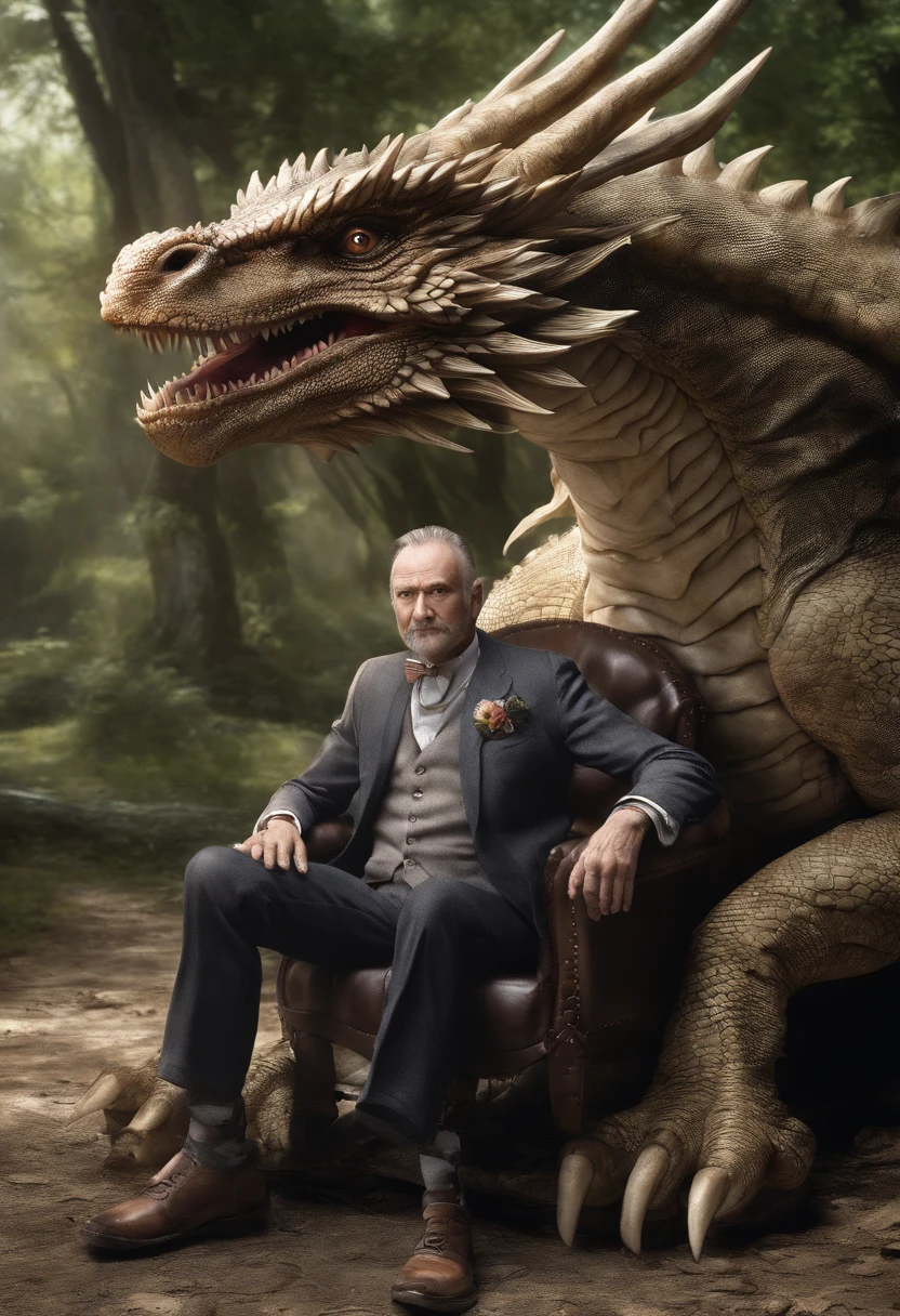 Gentleman and his faithful 1 meter dragon