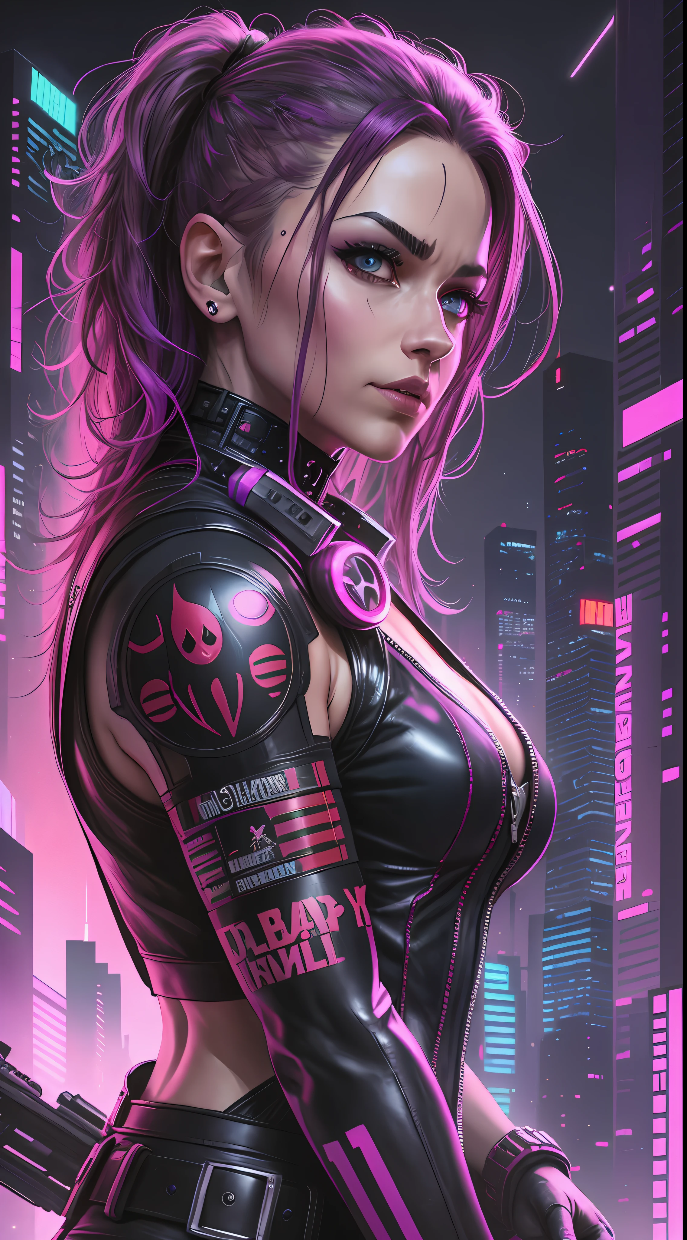 Poster of a princess's face with roses around her eyes and the words bearale on it by Shepherd Ferry (cyberpunk) (neon) ((Barbara Eden style))