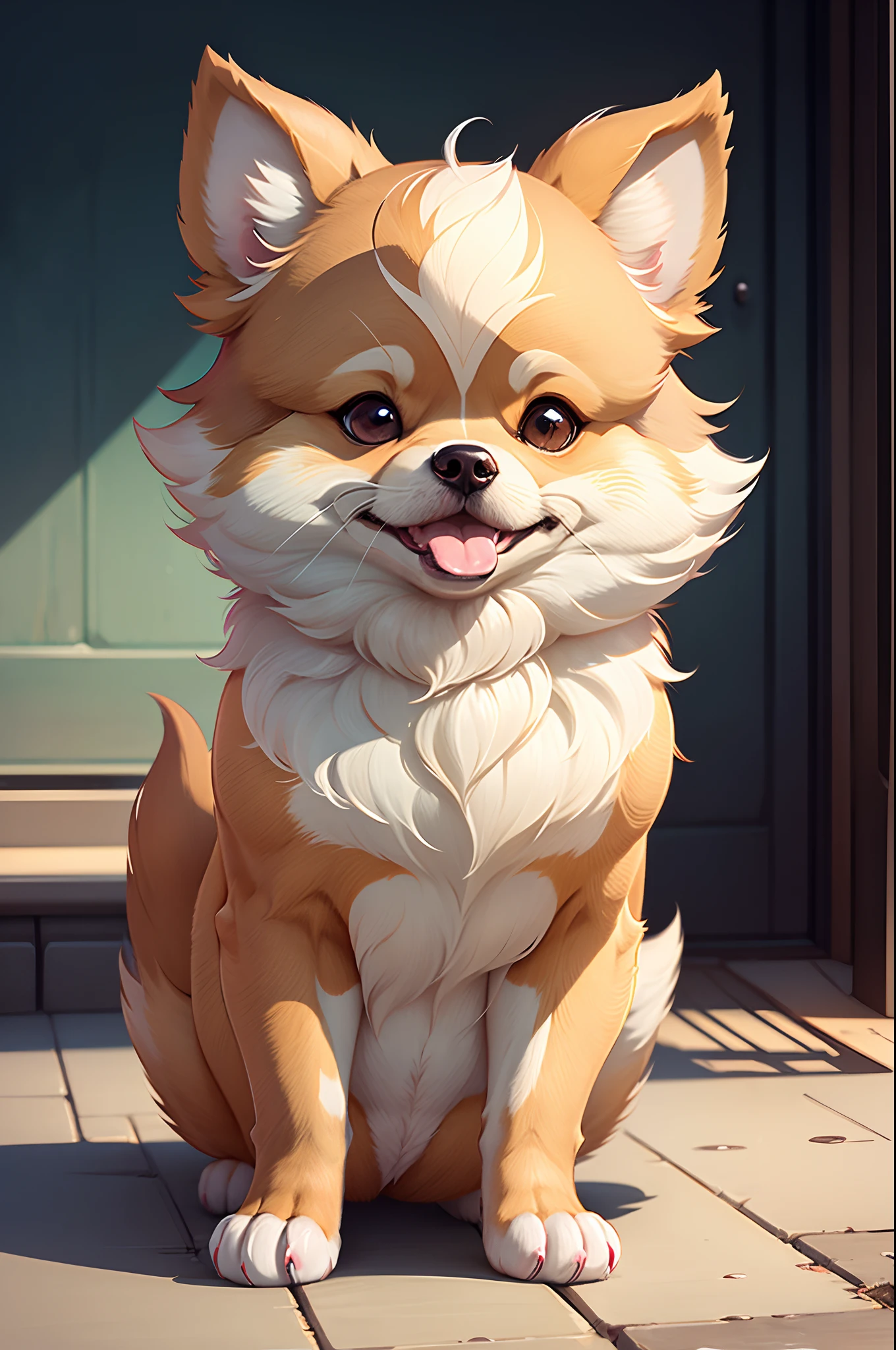 C4tt4stic, Cheergirl Cartoon、Dog breed Pomeranian、a smile