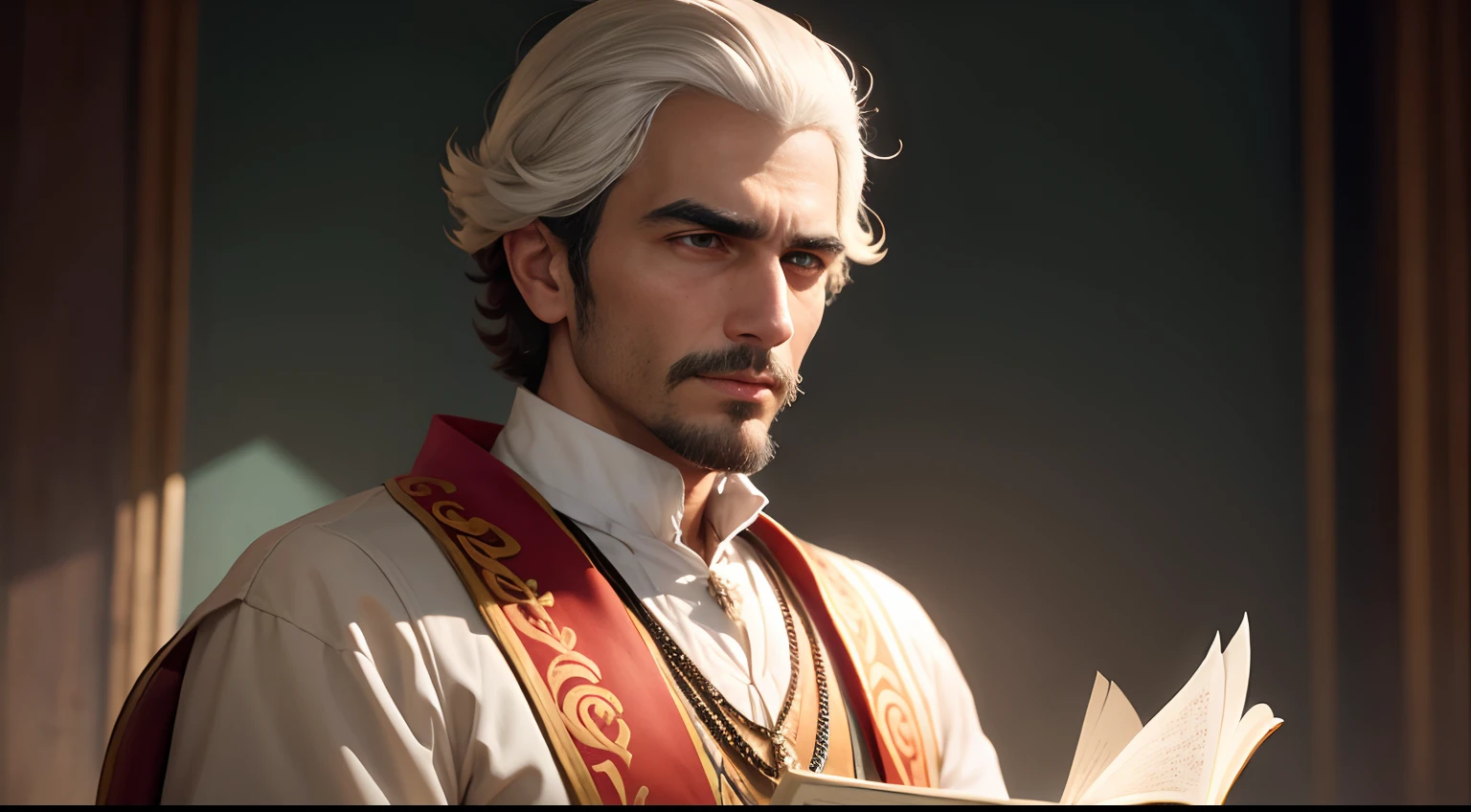 Nicolau Maquiavel, no beard, Enlightenment philosopher, stoic, pensativo