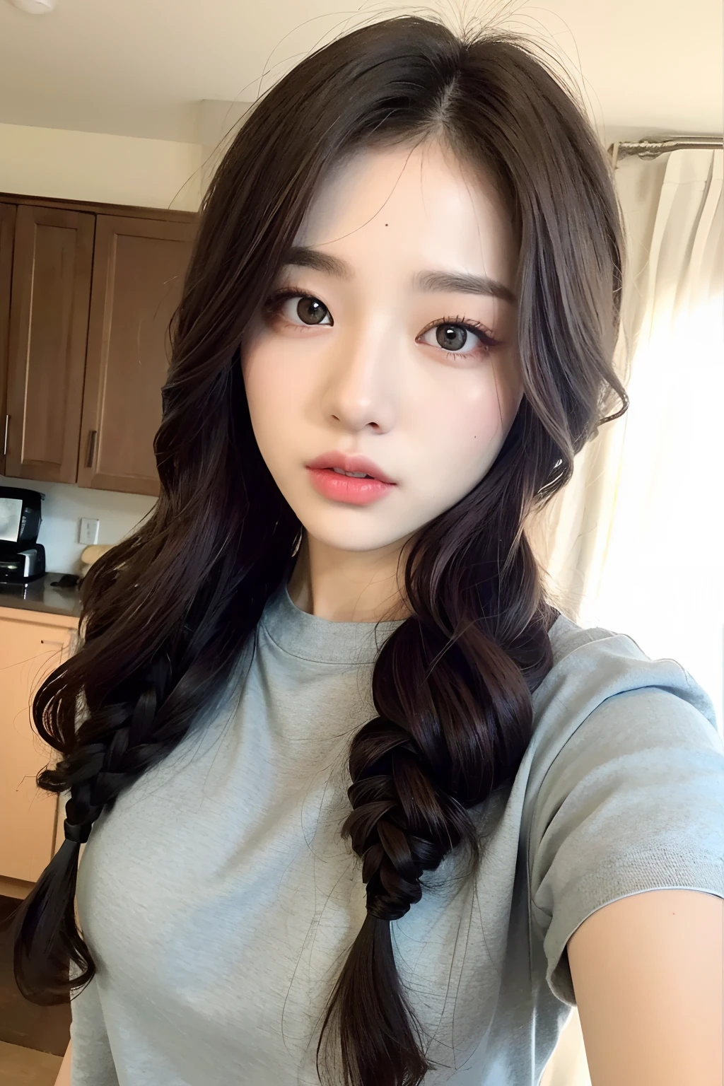((Best quality, 8k, Masterpiece :1.3)), 1girl,(random hairstyles), Casual outfit :1.2, Indoor, Ultra-detailed face, Detailed eyes, Double eyelid