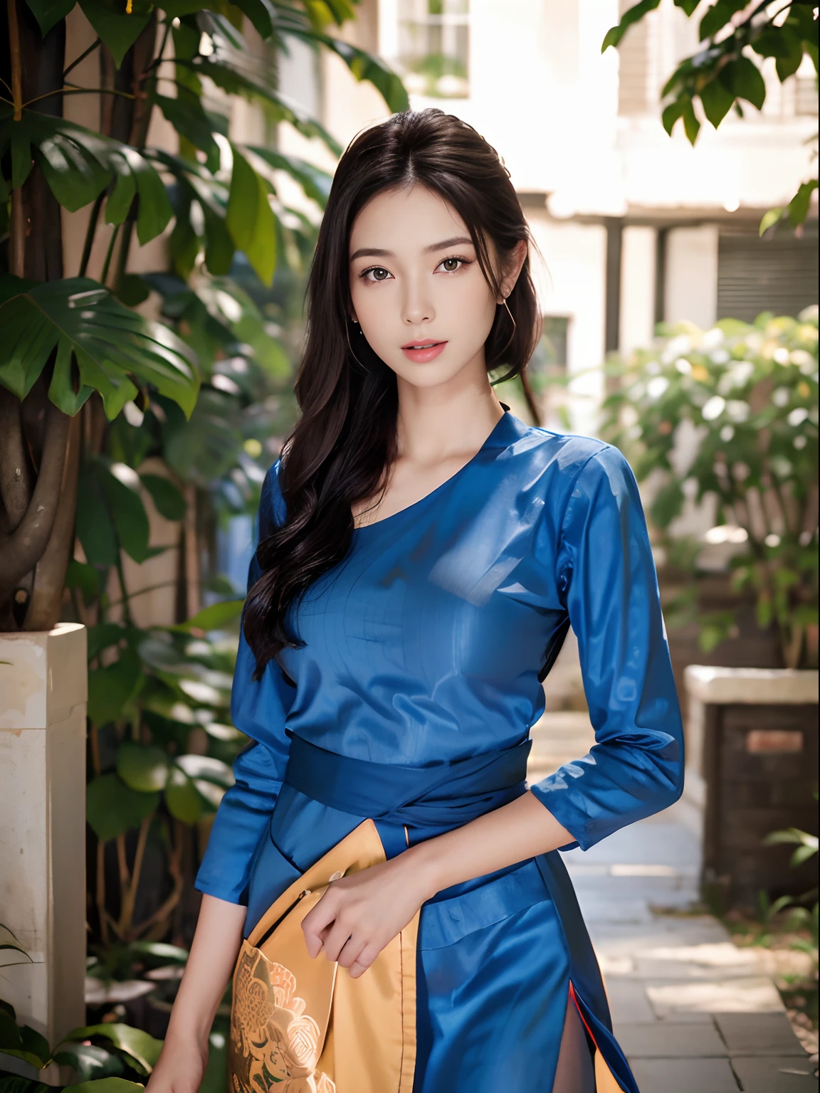 ulzzang -6500-v1.1,(Raw foto:1.2), (a photorealistic:1.4), （Detailed super beautiful one woman）, （（Pretty slender fashion magazine model、28 year old））、（Trained abs）、hyperdetailed face、beautiful-detailed eyes, Disheveled and beautiful long brown hair、 huge filesize, large resolution, highly detaile, beste-Qualit, ​masterpiece, ((Short length、Wearing a silk cheongsam that does not hide the waist)), （Soft big breasts droop）、((Detailed areola contours are visible))、 ((Wear detailed ultra-high-leg panties)),　((Detailed camel toes visible))、illustratio, vng, Unity, 8k wall paper, finely detail, Professional lighting, (squat with your legs wide open),　((Show off your detailed crotch)),（Smiling）、Public service
