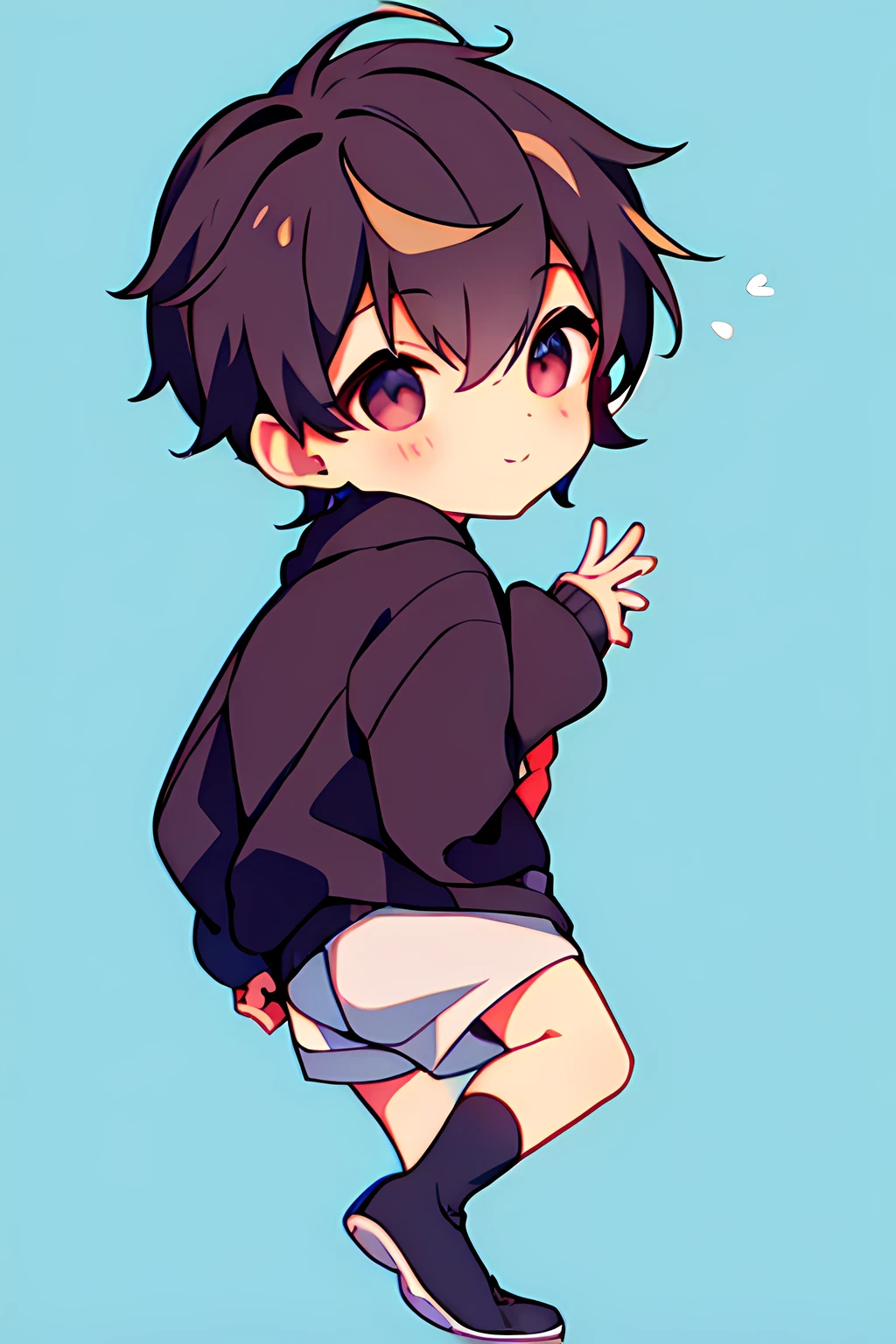 male, 1boy, solo, chibi, cute style, f