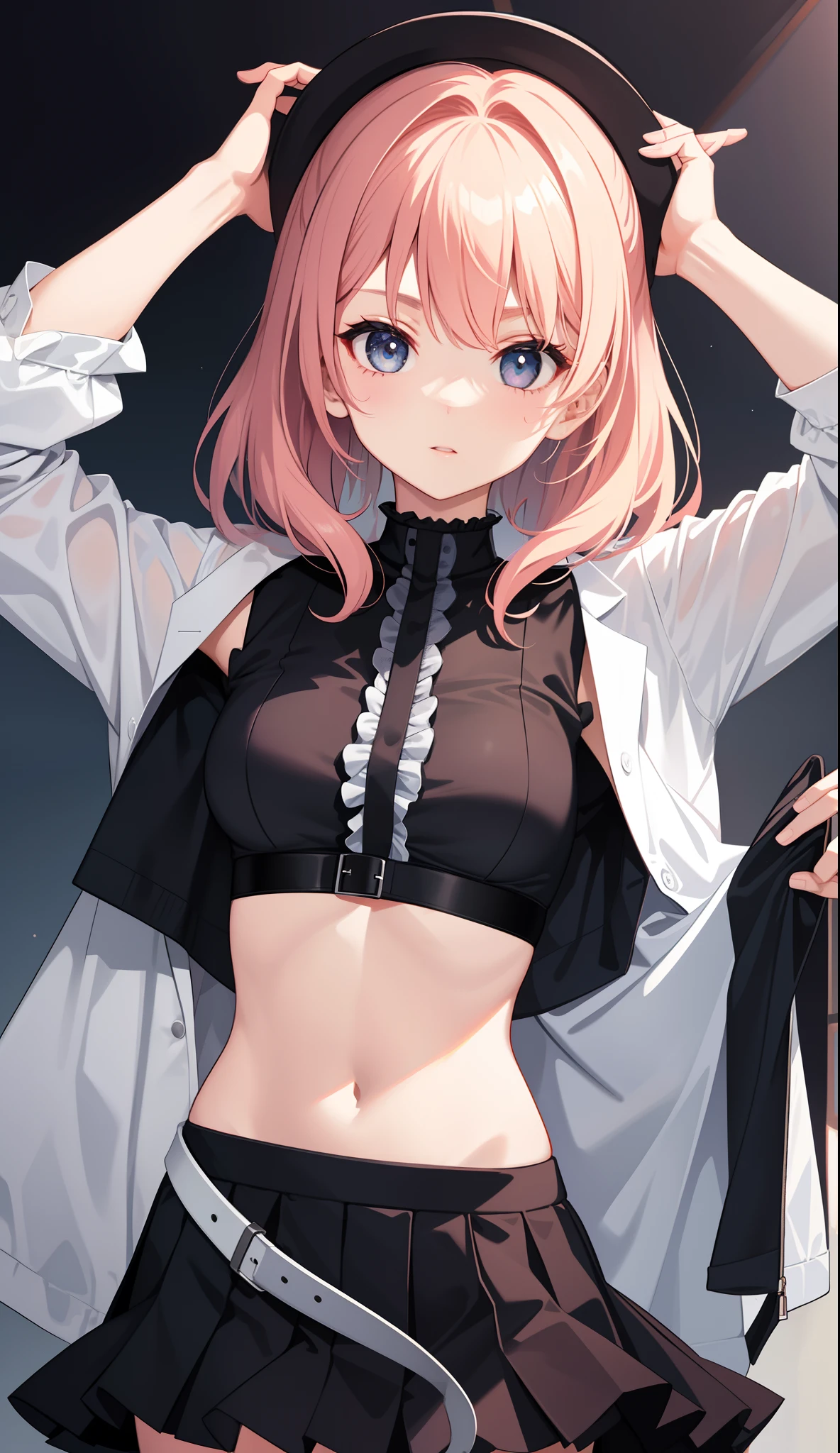 1girl in、AS-Adult、The shirt、a miniskirt、Upper body portrait、