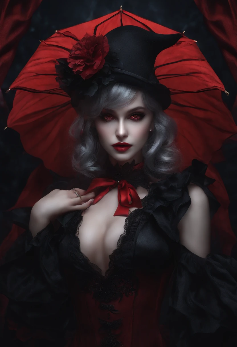 A beautiful masterpiece with the best quality featuring a solo girl. The girl, named Remilia Scarlet, is the focus of the artwork. Her face is extremely detailed, with beautiful and detailed eyes, lips, and face. The artwork portrays her in a gothic style, combining dark aesthetics with elegance. She has long lashes that enhance her captivating gaze. The artwork showcases Remilia Scarlet in a gothic outfit, emphasizing her mysterious and alluring presence. The background is dark, creating a moody atmosphere that complements the goth theme. The lighting is carefully designed to highlight Remilia Scarlet's features, casting shadows that add depth to the artwork. The colors used in the artwork are vivid, contrasting with the dark background to create a visually striking composition. The artwork is created using a mix of illustration and digital rendering techniques, resulting in an ultra-detailed and realistic depiction of Remilia Scarlet. The final result is a high-resolution, 4k or 8k masterpiece that captures the essence of gothic aesthetics and showcases Remilia Scarlet's beauty and allure.