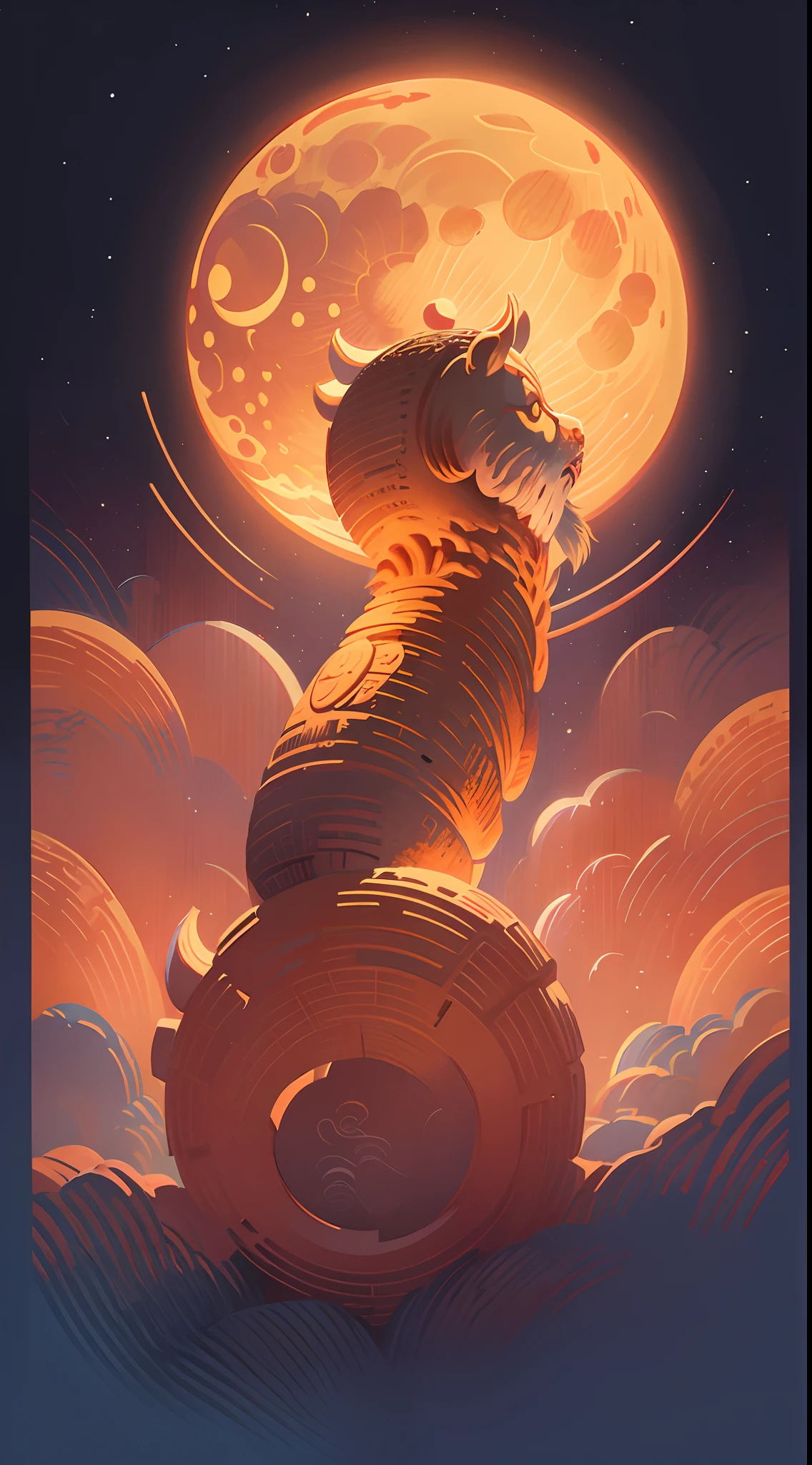 Mid-Autumn Festival poster design,themoon,Moon cake,Illustration style,warmth,harmony,Advancedsense,Modernity,design sense