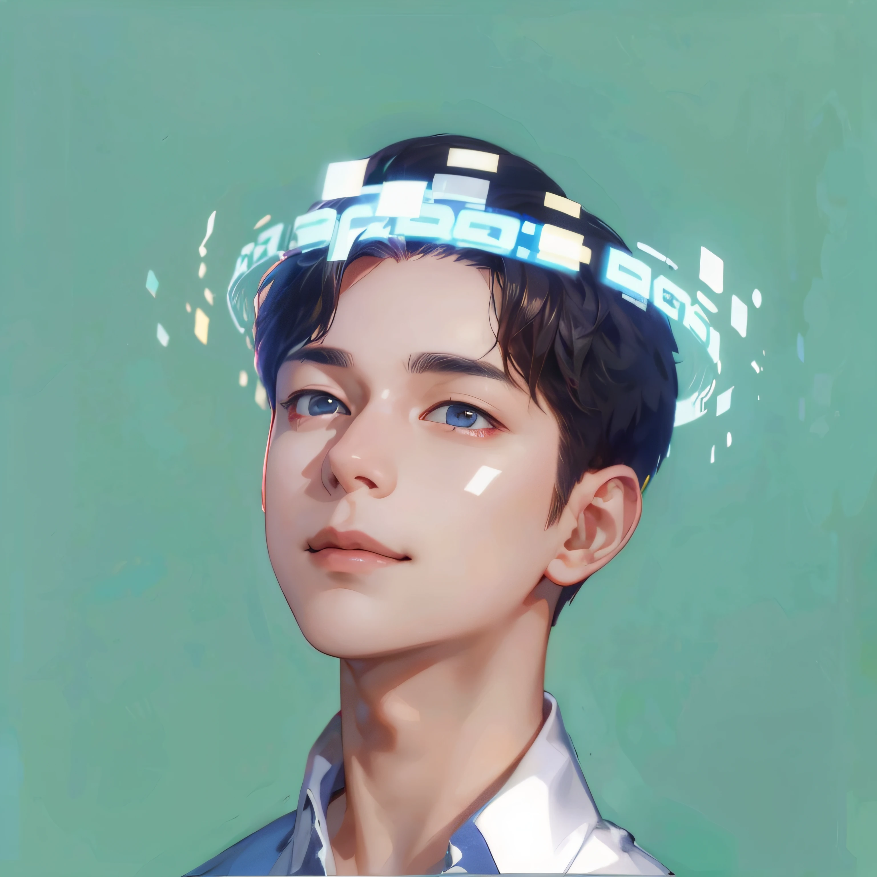 (absurdres, highres, ultra detailed, HDR), masterpiece, best quality, 1boy, handsome, short hair, finely eye and detailed face, (white t-shirt), (red jacket), dimple, night street, night city, midnight, selfie shot, light smile
