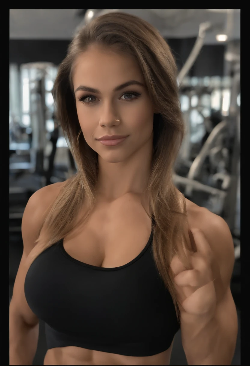 12 years old muscular girl，Oversized muscles，flexing muscles，fit and muscular body，a baby face，Girl's face，Full body photo，Black background，Naked，NSFW,((Masterpiece)),(((best qualtiy))),(1 girl),Overexposure