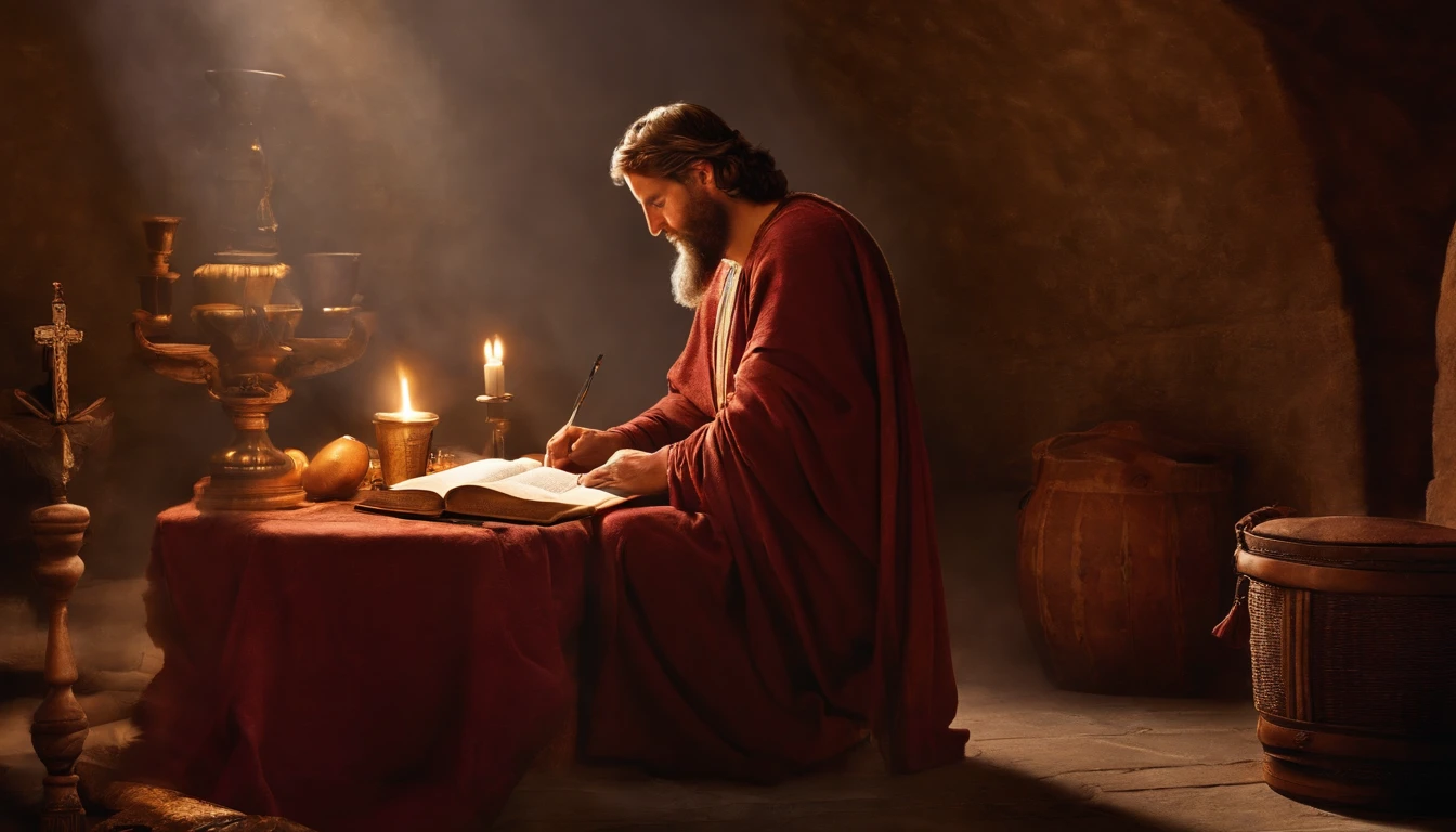Paul writing the Bible 2,000 years ago