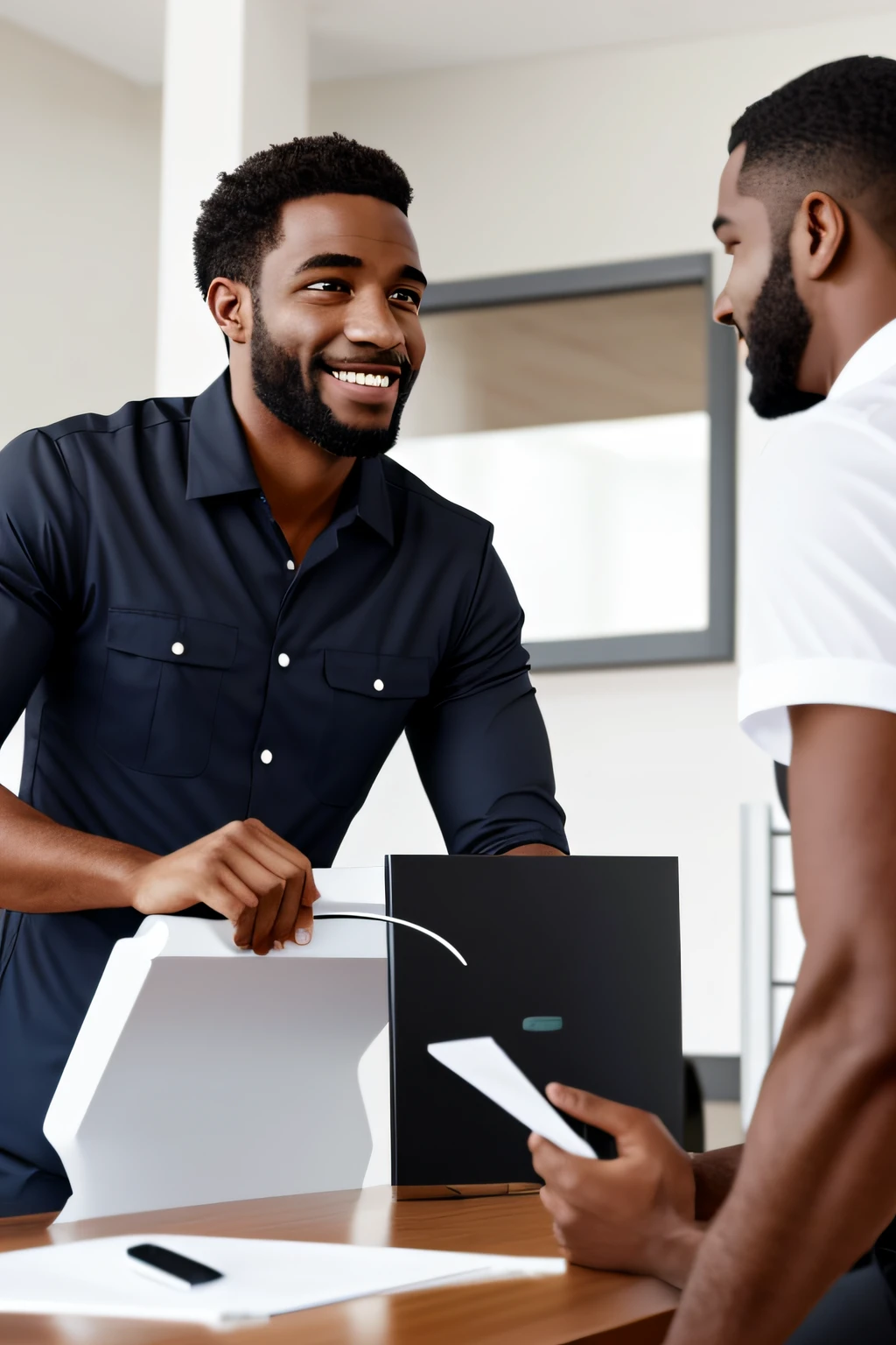 Homem ????? chefe da empresa, delegating work to your white employees, imagem realistica,hd