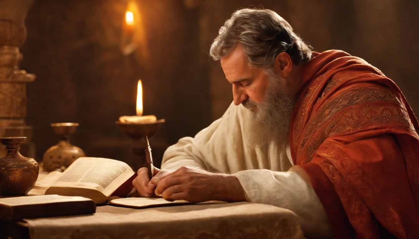 Paul writing the Bible 2,000 years ago
