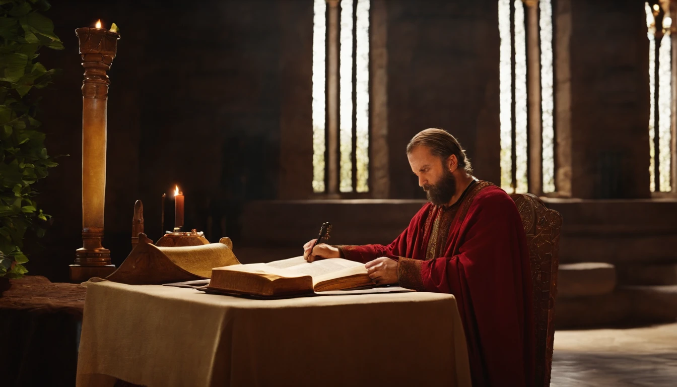 Paul writing the Bible 2,000 years ago