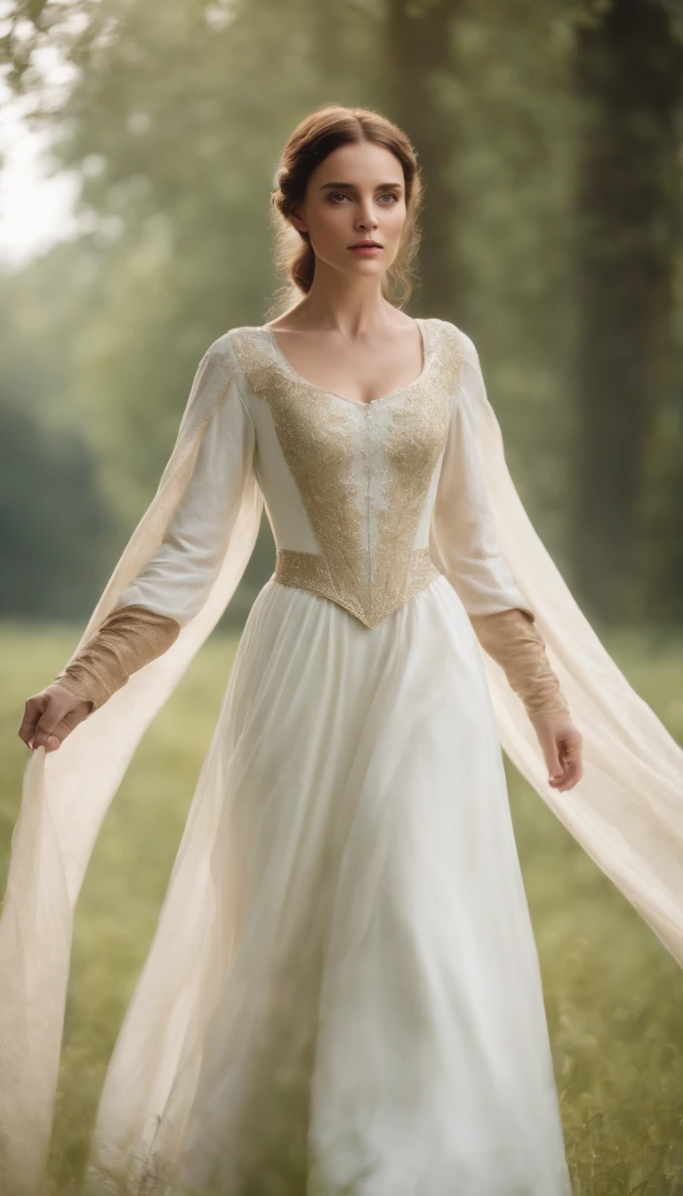 ((Masterpiece)), (((Best quality))), ((Ultra-detailed)), ((illustration)),[Realism light effect],ombre,Une femme chevalier，Armure，Giant sword，noble，Shine with the light，(Backgrounid blanc:1.5)