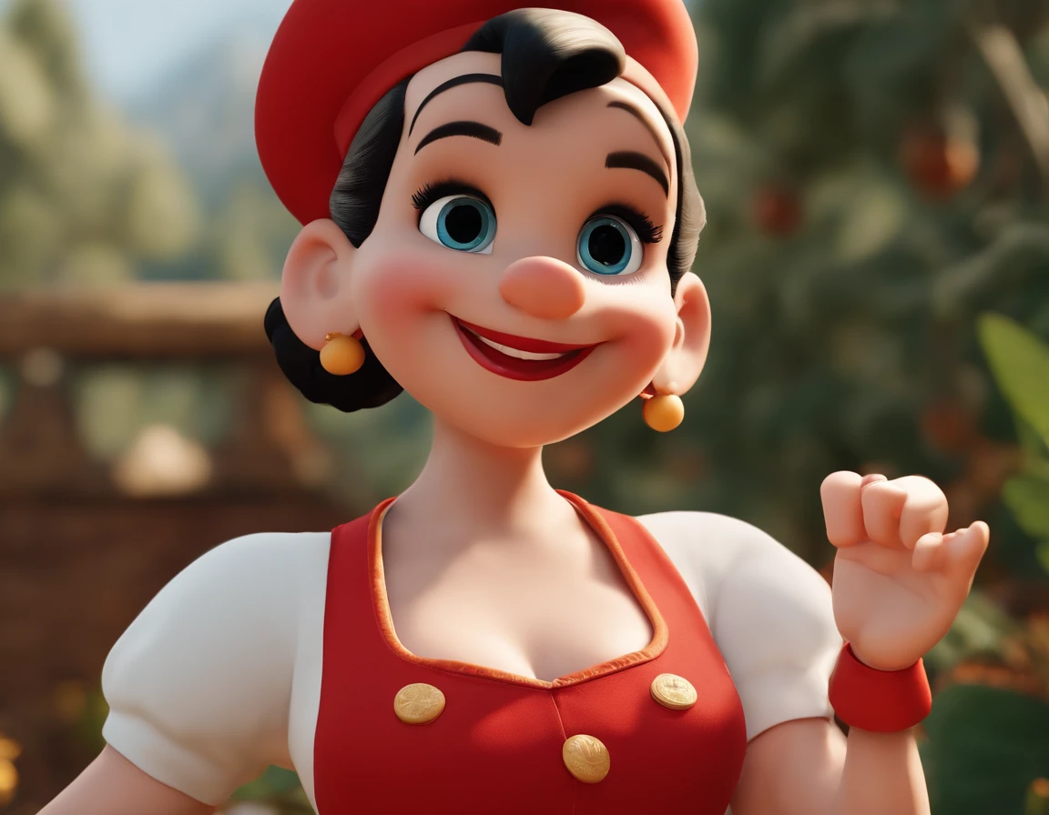 ((Unreal Engine 5)), ((ultra high definition)), ((ultra high resolution)), ((full sharpness)), ((maximum quality)), ((Cinematic)), ((8k)), ((Olive Oyl from Popeye cartoon)), ((identical to the cartoon)), ((totally the same as the cartoon)), ((typical face)), ((very slim)), ((alone)), ((full body)), ((ultra detailed face)), ((ultra detailed eyes)), ((ultra realist eyes)), ((ultra detailed irises)), ((perfect body)), ((ultra delicate hands)), ((ultra detailed hands)), ((ultra detailed fingers)), ((natural lighting)), ((front view)), ((happy  smile)), ((smooth skin)), ((totally ultra realistic)), ((repeat the same face)), ((always the same face)), ((repeat always the same face)), ((always the same body)), ((always the same proportions)), ((always the same clothes)), ((wearing the same clothes as in the cartoon)), ((looking at the camera)), ((very hot)), (((in popeye's world)))