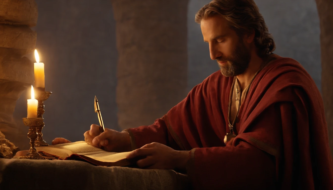 Paul writing the Bible 2,000 years ago