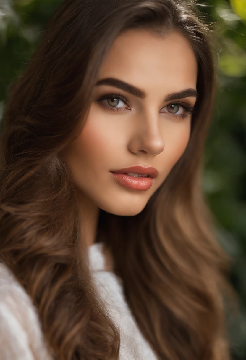Close-up of a 22-year-old girl with long hair, a perfect face ), The most beautiful girl on Earth, gorgeous attractive face, sultry expression on his face, attractive female face!!!, attractive facial features, sexy lips :5 stylish, Attractive beautiful face, The perfect face model, flawless face, with symmetrical facial features, sexy face with full makeup, perfect facial features