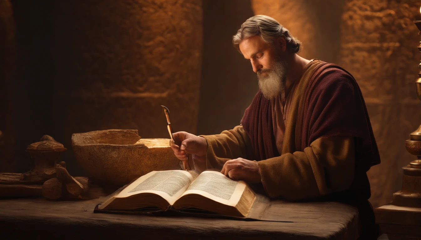 Paul writing the Bible 2,000 years ago
