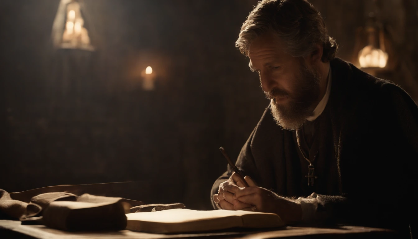 Paul writing the Bible 2,000 years ago